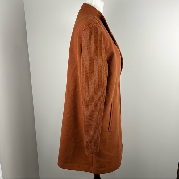 Kenneth Cole New York Rust Sweater Car Coat Sz XL Slit Pockets Snap Closure - Picture 3 of 15